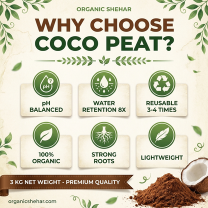 Premium 3KG Coco Peat – 100% Organic Growing Medium for Plants & Seedlings | High Water Retention Soil Mix
