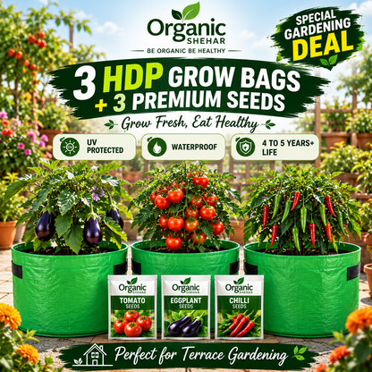 3 HDP Grow Bags + 3 Premium Vegetable Seeds |